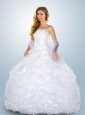 Romantic Strapless Appliques and Ruffles Sweet Sixteen Dresses in White
