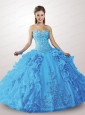 Exclusive Blue Dress For Quinceanera with Appliques and Ruffles