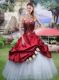Sweetheart Appliques and Hand Made Flowers Quinceanera Gown