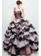 Cheap One Shoulder Ruffled Layers and Hand Made Flower Sweet 16 Dress