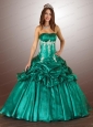 Beading Green Appliques Quinceanera Dress with Pick Ups