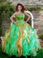 Wonderful Multi-color Quinceanera Dresses sswith Ruffles