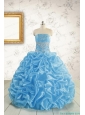 2015 Elegant Strapless Beading Quinceanera Dresses in Baby Blue