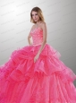 The Super Hot Strapless Hot Pink Quinceanera Dress with Beading and Ruffled Layers
