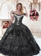2015 Inexpensive Off The Shoulder Quinceanera Dresses with Appliques