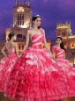 2015 Lovely One Shoulder Ruffle Layers and Beaded Quinceanera Dresses