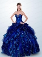 2015 Luxurious Sweetheart Royal Blue Quinceanera Dress with Beading