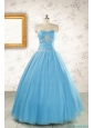 2015 New Style Beading Sweet 15 Dresses in Aqua Blue