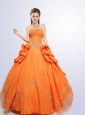 2015 Wonderful Orange Quinceanera Dress with Appliques