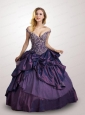 Fashionable Off the Shoulder Quinceanera Dress with Appliques For 2015