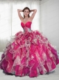 Multi-color Sweetheart Quinceanera Dresses with Ruffles and Beading