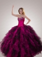 Organza Beading and Ruffles Quinceanera Gown with Sweetheart Neck
