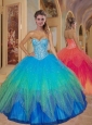 Special Sweetheart Beading Quinceanera Dresses in Multi-color