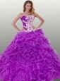 The Most Popular Ruffles and Appliques Purple Dress For Quinceanera