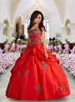 2015  Gorgeous Sweetheart Wine Red Quinceanera Dresses with Appliques and Pick-ups