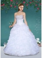 Fashionable Strapless White Quinceanera Gowns with Beading and Ruffles For 2015