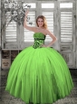 Strapless Beaded Decorate Quinceanera Gown in Spring Green