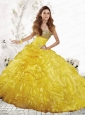 2015 Wonderful Yellow Quinceanera Dresses with Beading and Ruffles