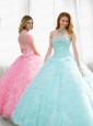 Beading and Ruffles Quinceanera Dresses in Light Blue for 2014