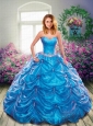 Brand New Sweetheart Blue Quinceanera Dresses with Beading and Pick-ups