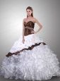 Brand New Sweetheart Organza White Quinceanera Dresses for 2015