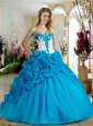 Latest Sweetheart Blue Quinceanera Dresses with Pick Ups and Appliques For 2015