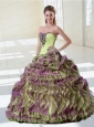 Luxurious Ruffles and Appliques Multi-color Quinceanera Dress