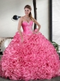 Most Popular Watermelon Red Quinceanera Dress with Beading and Ruffles