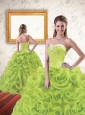 Trendy Beading and Ruffles Quinceanera Dresses in Yellow Green