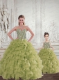 2015 Brand New Beading and Ruffles   Olive Green Princesita Dress