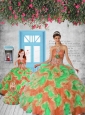 Exclusive Orange and Green Princesita Dress with Appliques and Ruffles for 2015