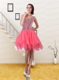 2015 New Style Watermelon Red A Line Straps Prom Dress with Sequins