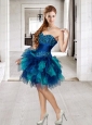 Affordable Beading and Ruffles Multi-color Prom Dresses For 2015