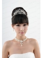 Dignified Crown with Wedding Jewelry Set Including Necklace And Earrings