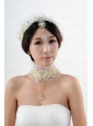 Vintage Style Marvelous Pear Jewelry Set Necklace And Headpiece