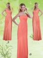 Orange Sweetheart Empire Chiffon Ruching Prom Dresses for 2015
