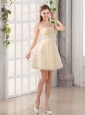 Appliques A Line Mini Length Prom Dress with One Shoulder