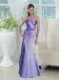 Elegant Lavender Sweetheart Ruched Prom Dresses with Beads