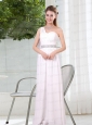 One Shoulder Empire Ruching Sequins White Prom Dresses