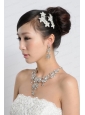 Star Shaped Shining Rhinestones Alloy Wedding Jewelry Set Including Necklace And Earrings