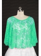 2014 Turquoise Lace Hot Sale Wraps with Beading