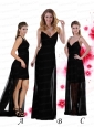 2015 Column Black Floor Length Prom Dresses with Spaghetti Straps
