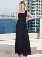 Black One shoulder 2015 Luxurious Prom Dresses with Floor Length