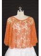 Elegant Orange Beading Lace Wraps for 2014