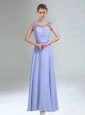 Lavender Scoop Belt and Lace  Empire 2015 Prom Dress