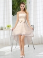 Luxurious Strapless A Line Prom Dress with Belt and Lace