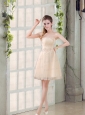 Sweetheart A Line Appliques Champagne Prom Dress for 2015