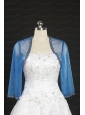 2014 Discount Baby Blue Long Sleeves Wraps with Beading