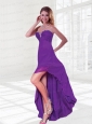 2015 Sweetheart Asymmetrical  Paillette Elegent Prom Dress