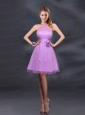 Pretty Halter A Line Prom Dresses with Hand Made Flowers